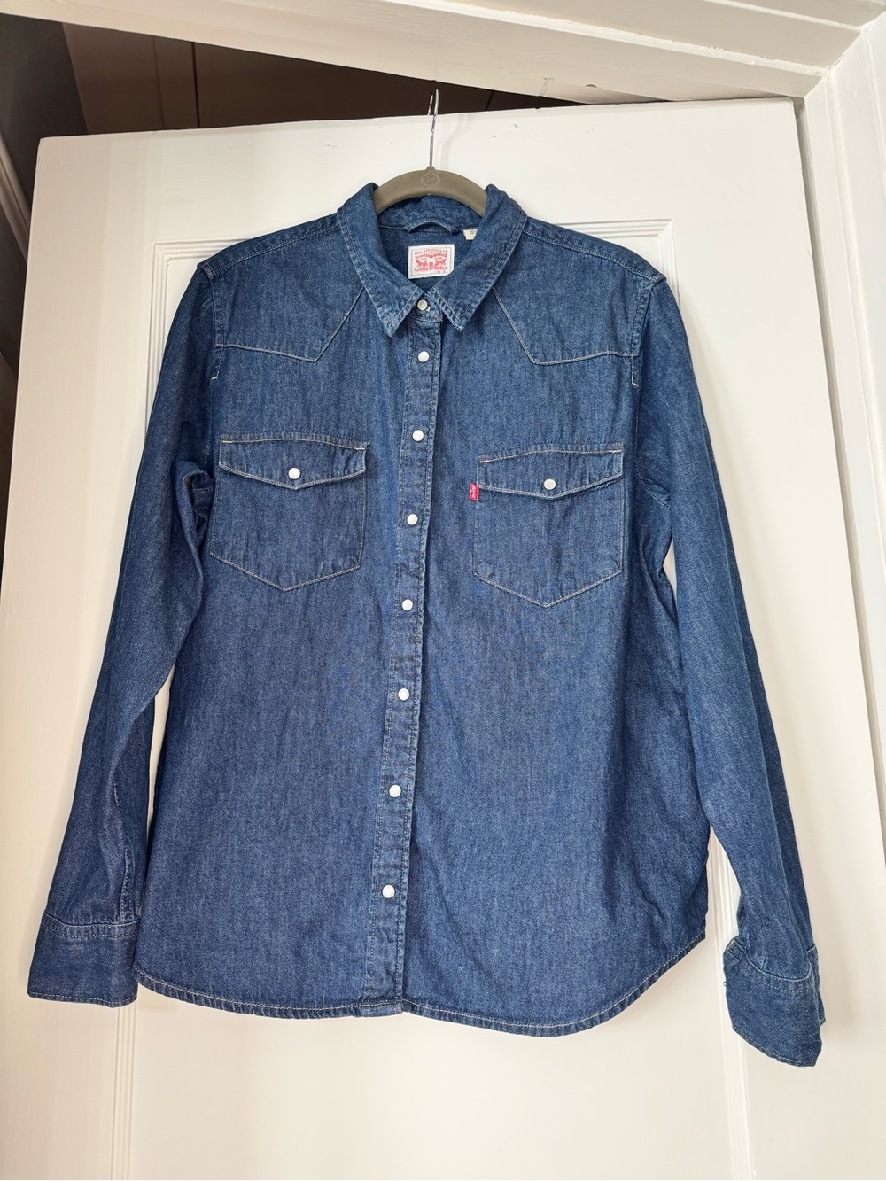 Levi's Ultimate Western Denim Pearl Snap Shirt Dark Wash XL 86832-0003